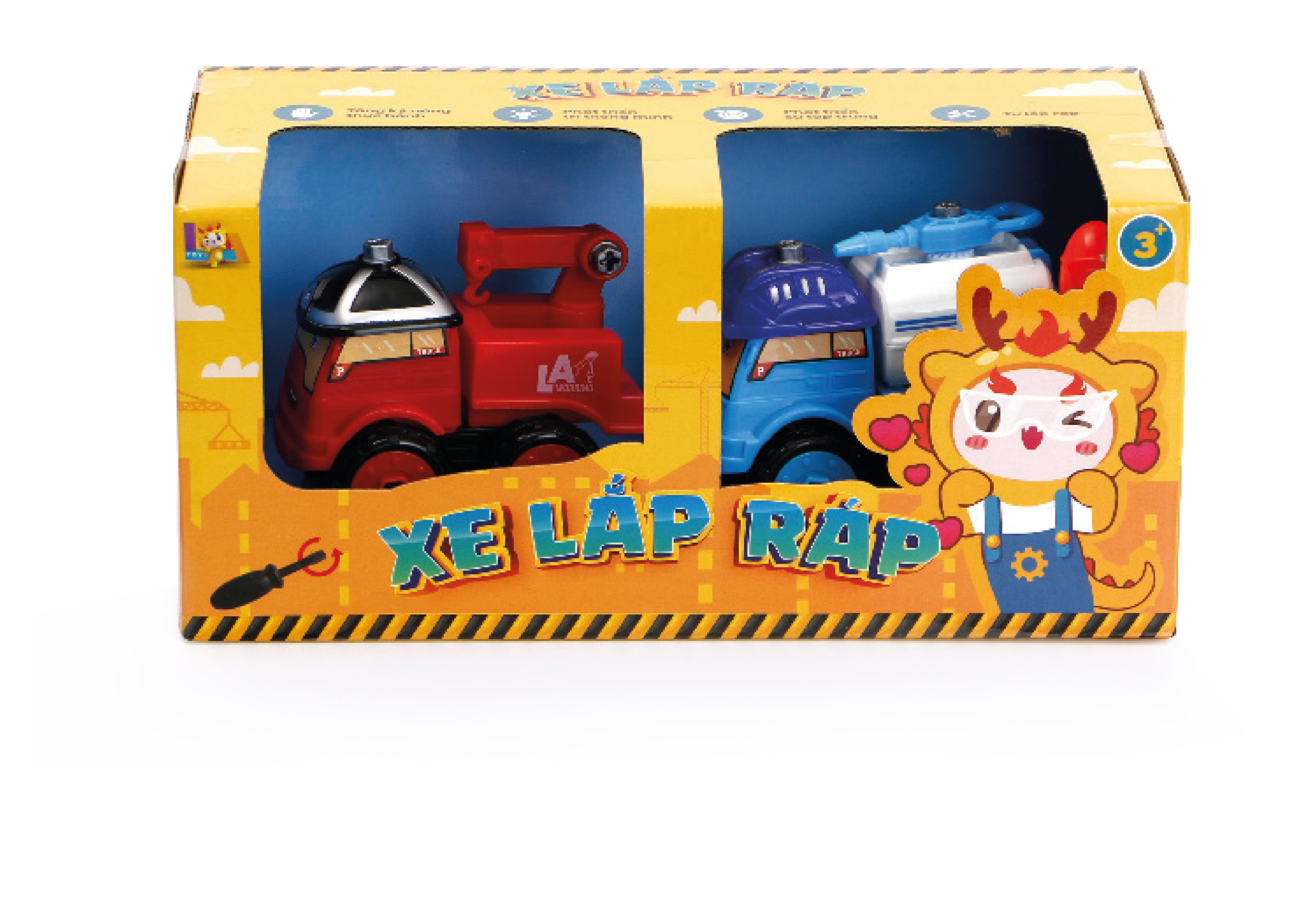 HỘP 2 XE CÔNG TRÌNH TỰ LẮP RÁP