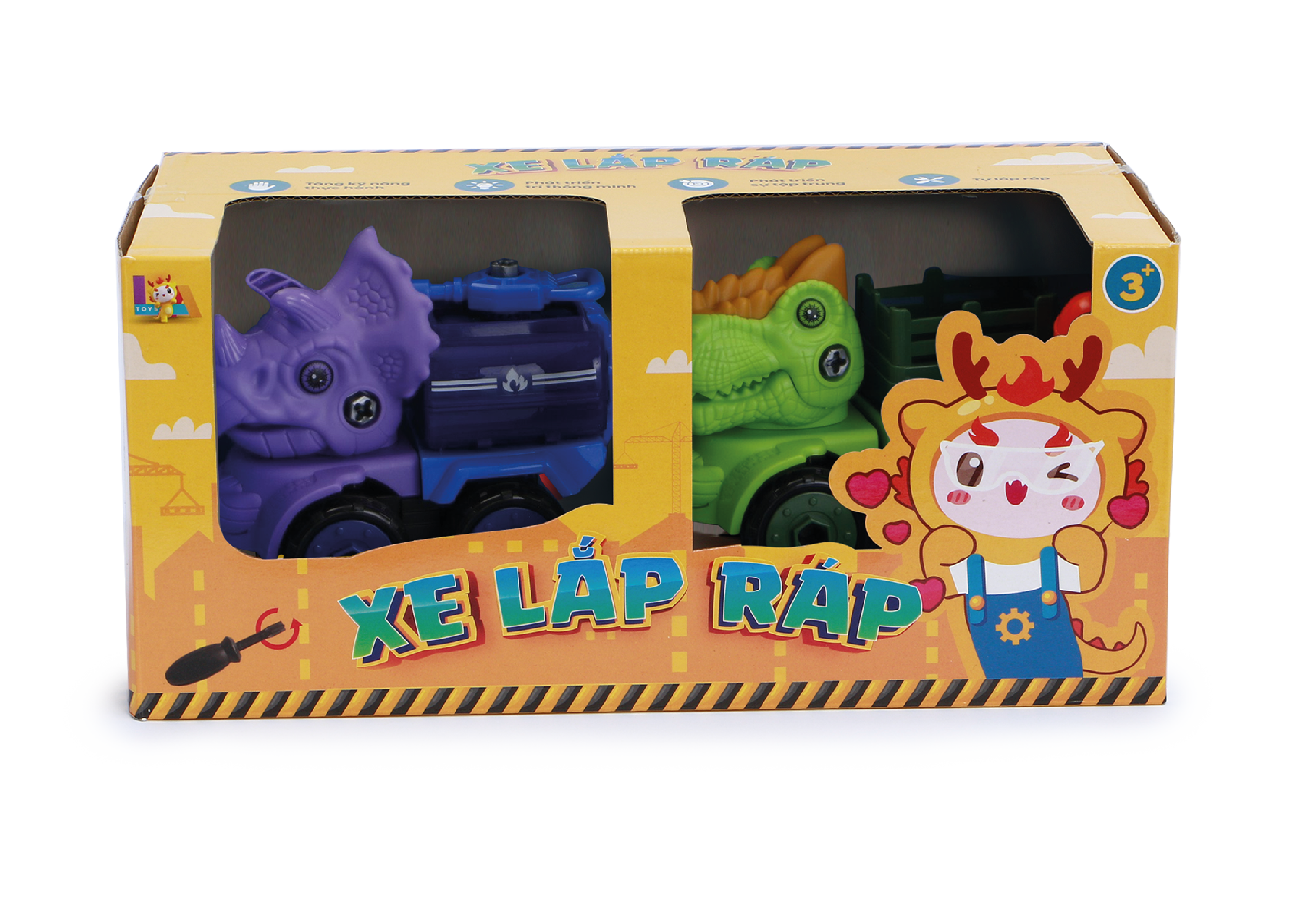 HỘP 2 XE KHỦNG LONG TỰ LẮP RÁP