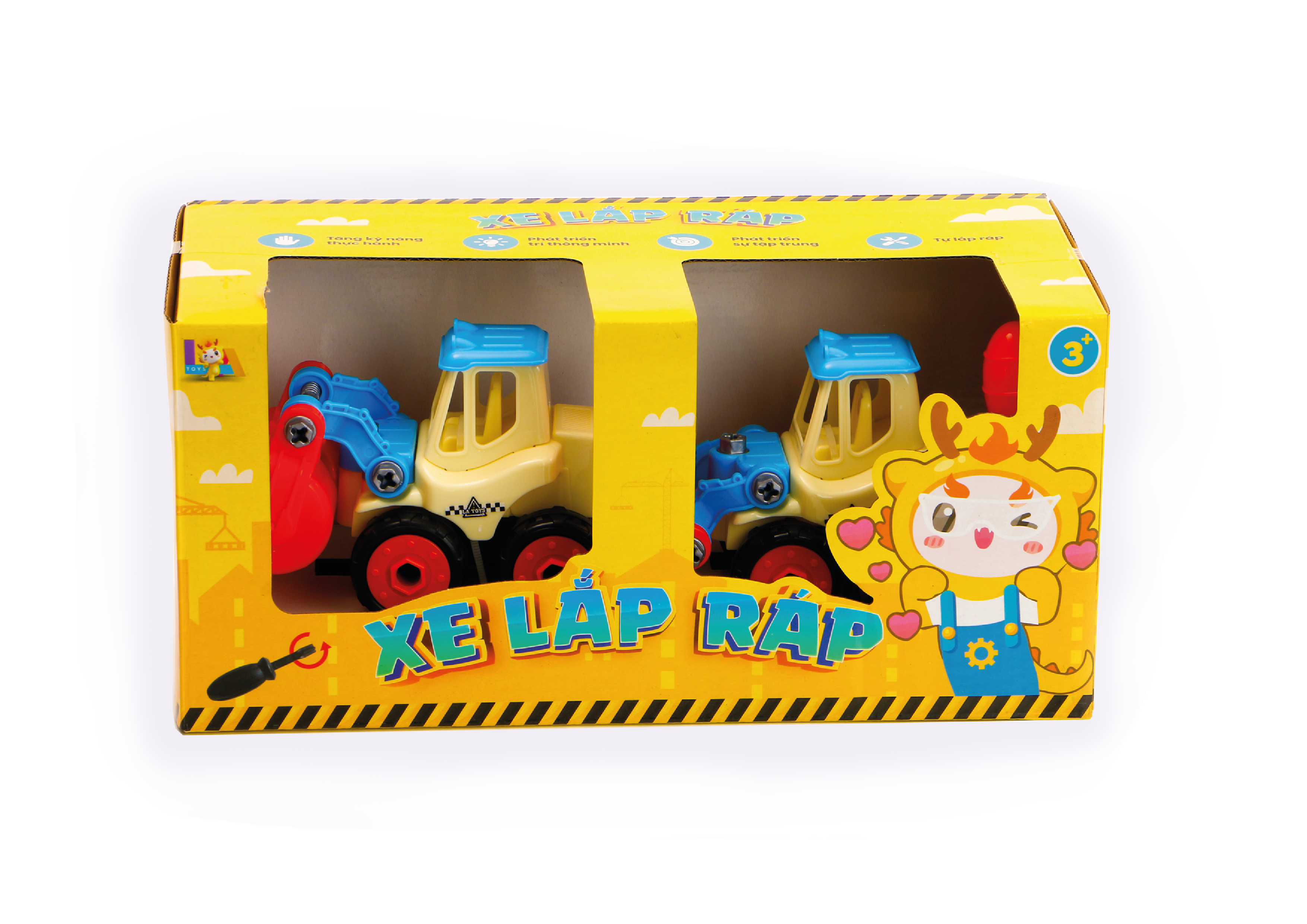 HỘP 2 XE LU, ỦI TỰ LẮP RÁP