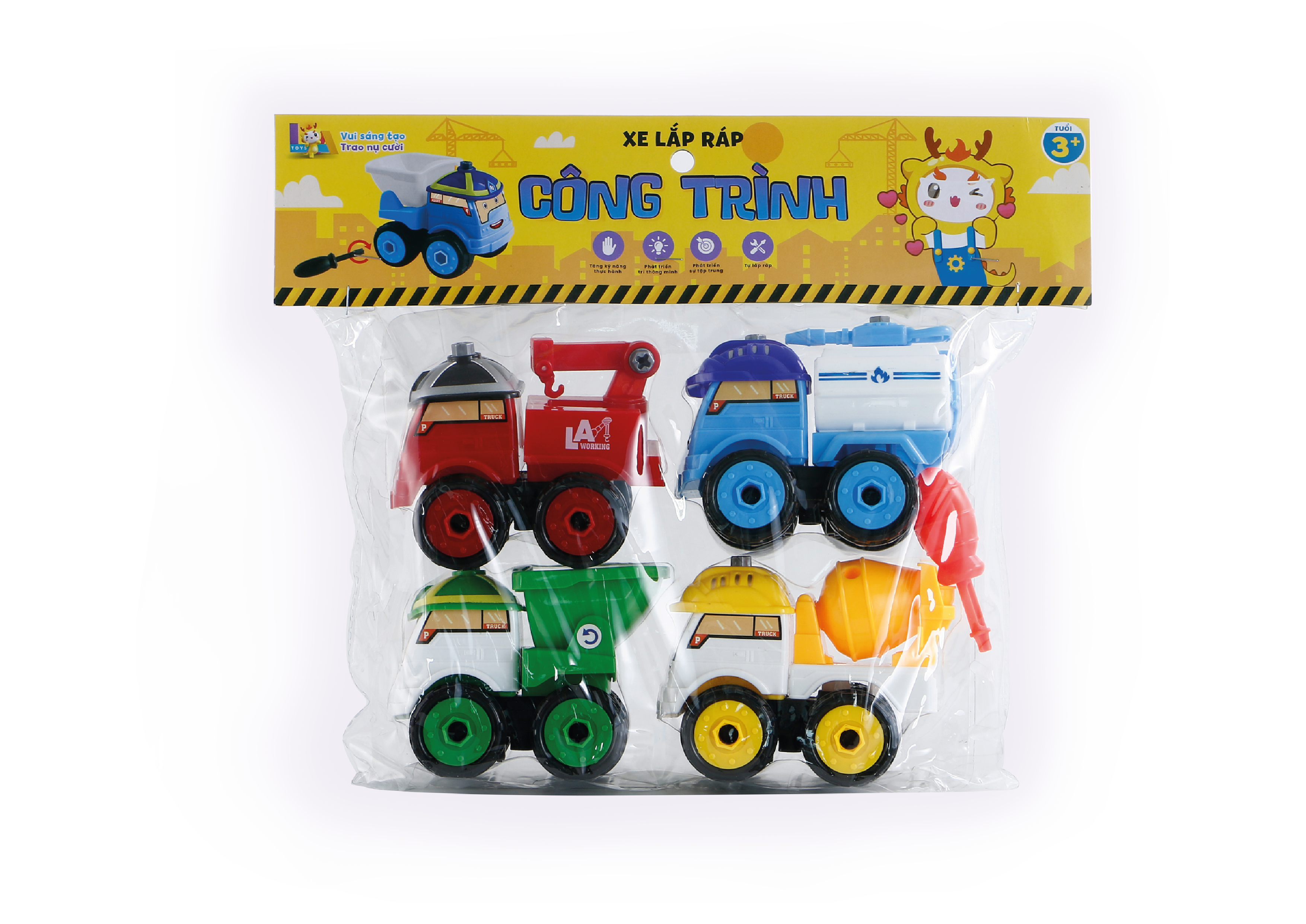 TÚI 4 XE CÔNG TRÌNH TỰ LẮP RÁP